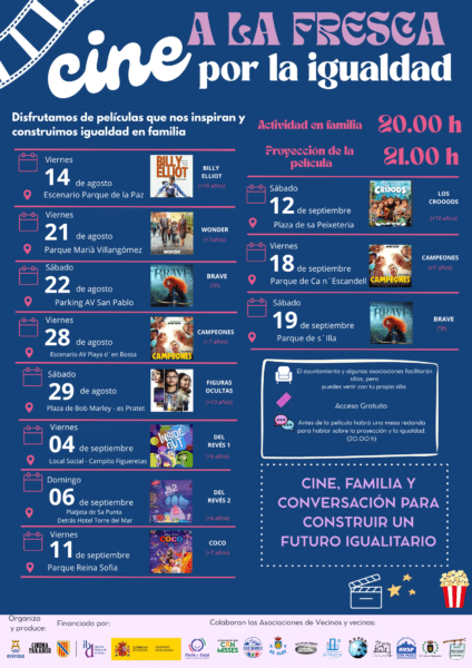 Cine a la fresca y gratuito en los barrios de Ibiza: 11 películas por la igualdad