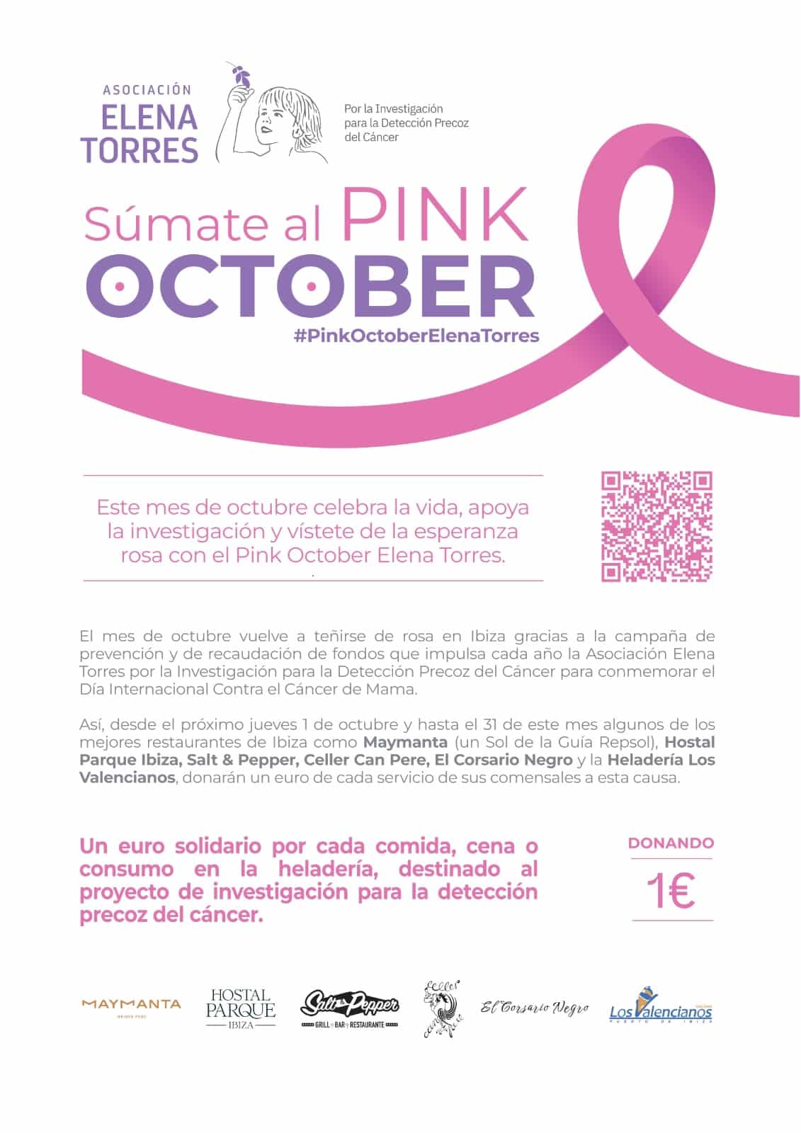 Ibiza se tiñe de rosa con el Pink October de la Asociación Elena Torres