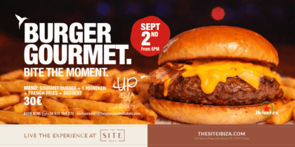 Burger Gourmet en Up Ibiza Sky Society con vistas al eclipse