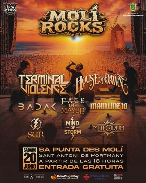 Molí Rocks 2026: ocho bandas de rock y metal gratis frente al mar en Sant Antoni