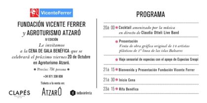 Cuarta edición de la cena benéfica de la Fundación Vicente Ferrer en Atzaró Ibiza