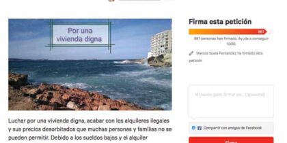 Recogida de firmas por una vivienda digna en Ibiza