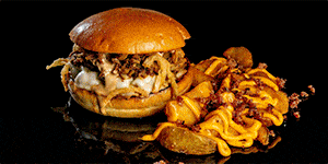 hamburguesa con papas fritas
