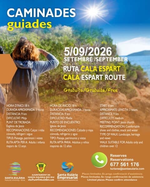 Caminata guiada gratuita a Cala Espart con luna llena