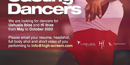 Я работаю на Ибице 2020: кастинг танцоров для Ушуайя и Хи Ибицы