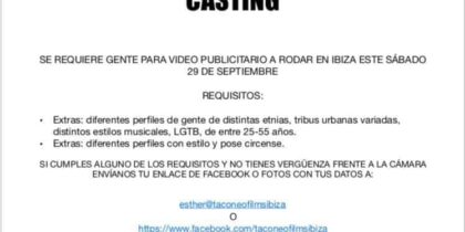 Casting for advertising video shot in Ibiza