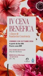 Cena benéfica en CBbC Cala Bassa por la Fundación Conciencia