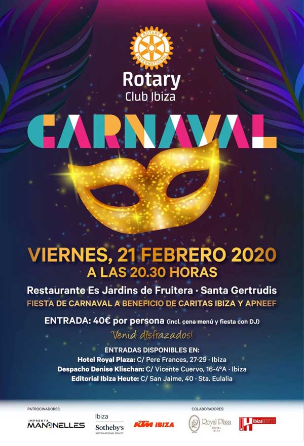 Solidarity carnival dinner of the Rotary Club Ibiza
