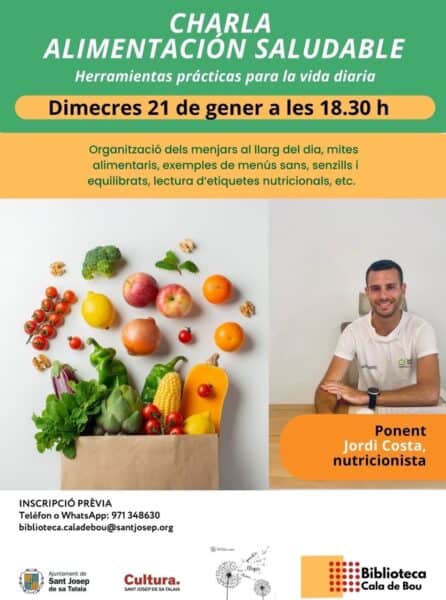 Charla sobre Alimentación saludable en la Biblioteca de Cala de Bou