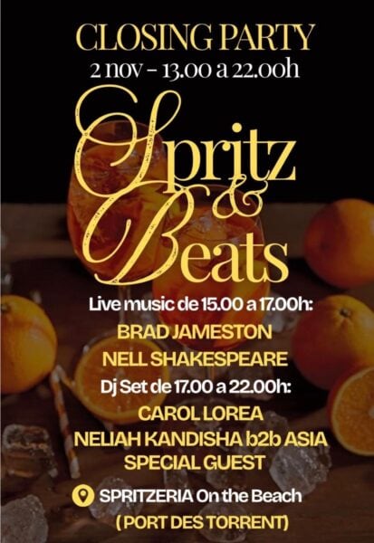 Spritz & Beats: Closing Party frente al mar en Spritzeria On The Beach