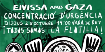 Concentración en Ibiza contra el genocidio en Palestina y en apoyo a la Flotilla