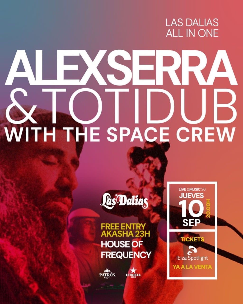 Alex Serra y Totidub en concierto en Las Dalias Ibiza