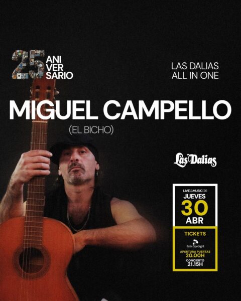 Miguel Campello celebra 25 años de música en directo en Las Dalias