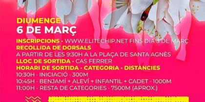 You can now sign up for the Cursa Flor d'Ametller de Santa Inés!