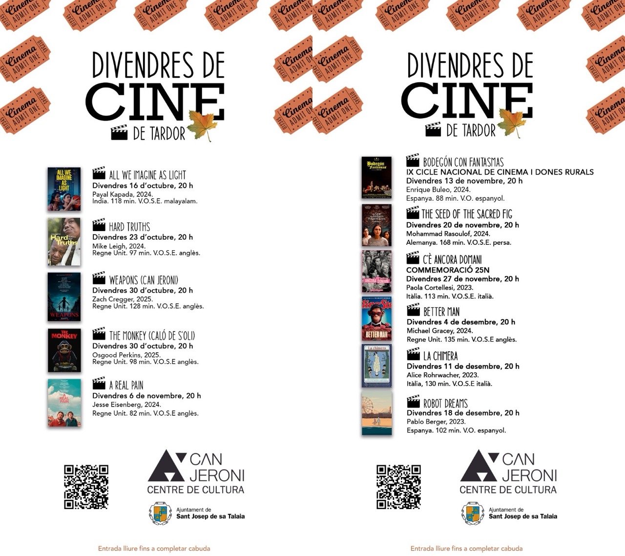 Ciclo Divendres de Cine en Can Jeroni