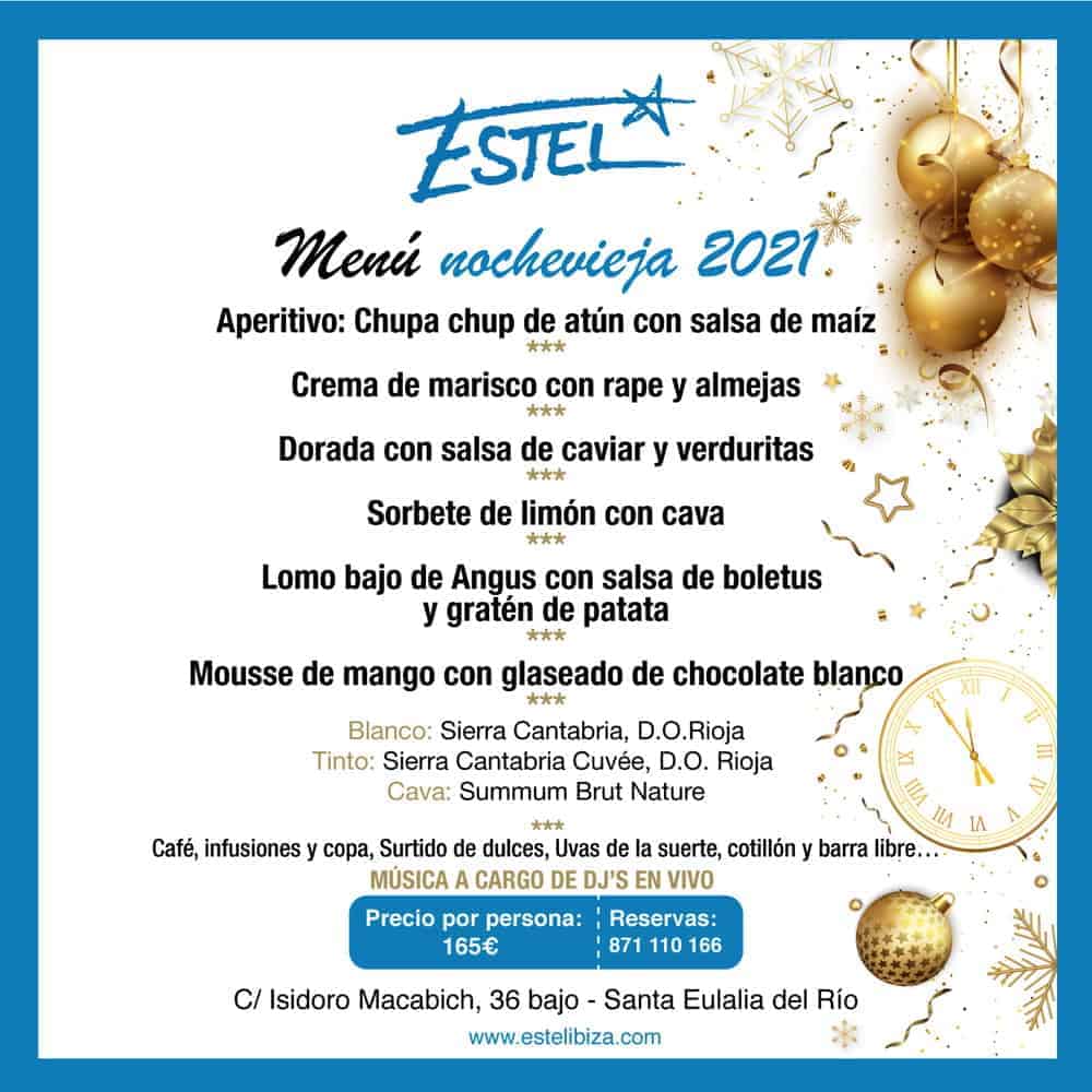 Menù della vigilia di Natale, Natale e Capodanno all'Estel Ibiza 2021 Lifestyle Ibiza