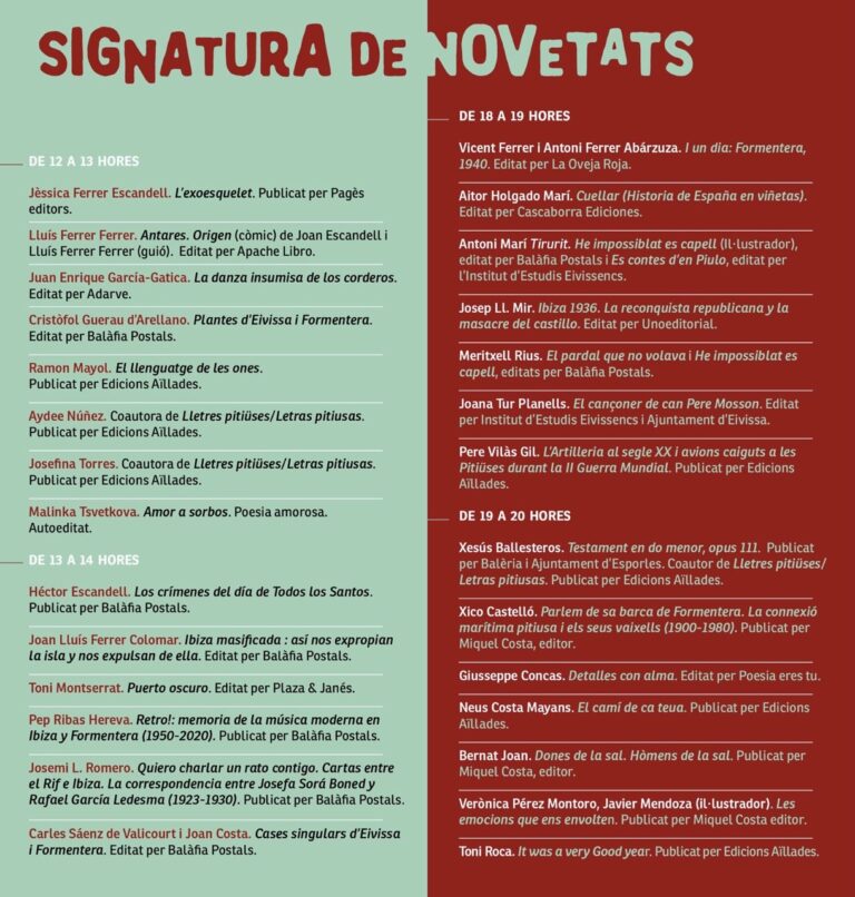 Día de Sant Jordi Ibiza: Feria de Libros y actividades infantiles