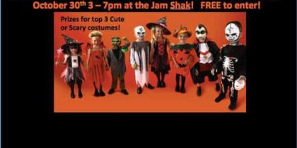 Halloween-feest en kostuumwedstrijd voor kinderen en honden bij Jam Shak