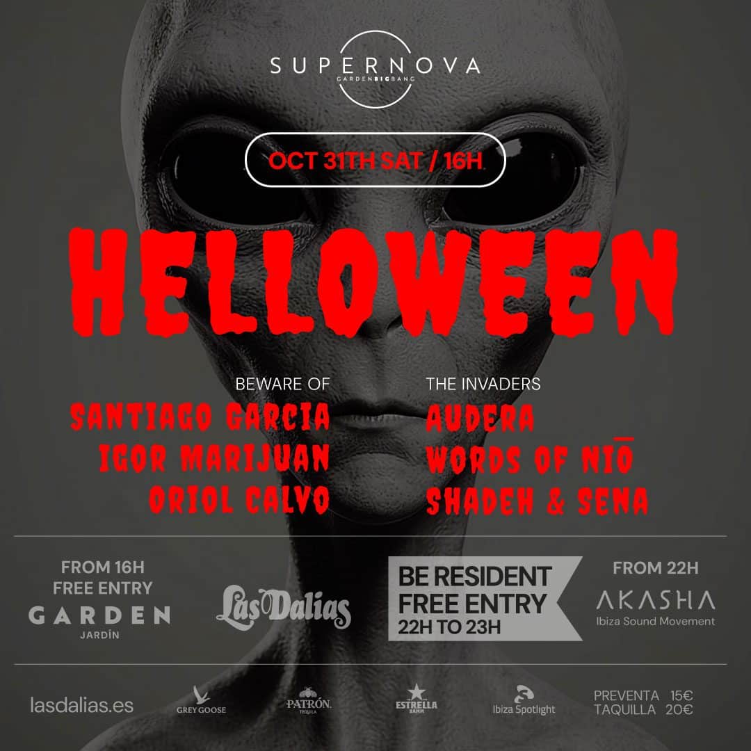 Fiesta de Halloween con Supernova en Las Dalias y Akasha Ibiza