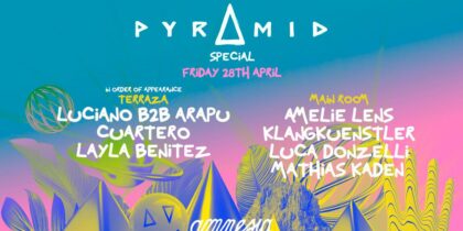Piramide speciale festa pre-campionato all'Amnesia Ibiza