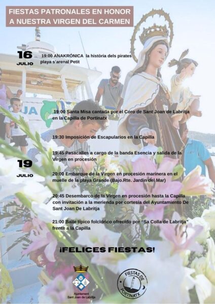 Fiestas del Carmen en Portinatx, ¡todos a la playa!