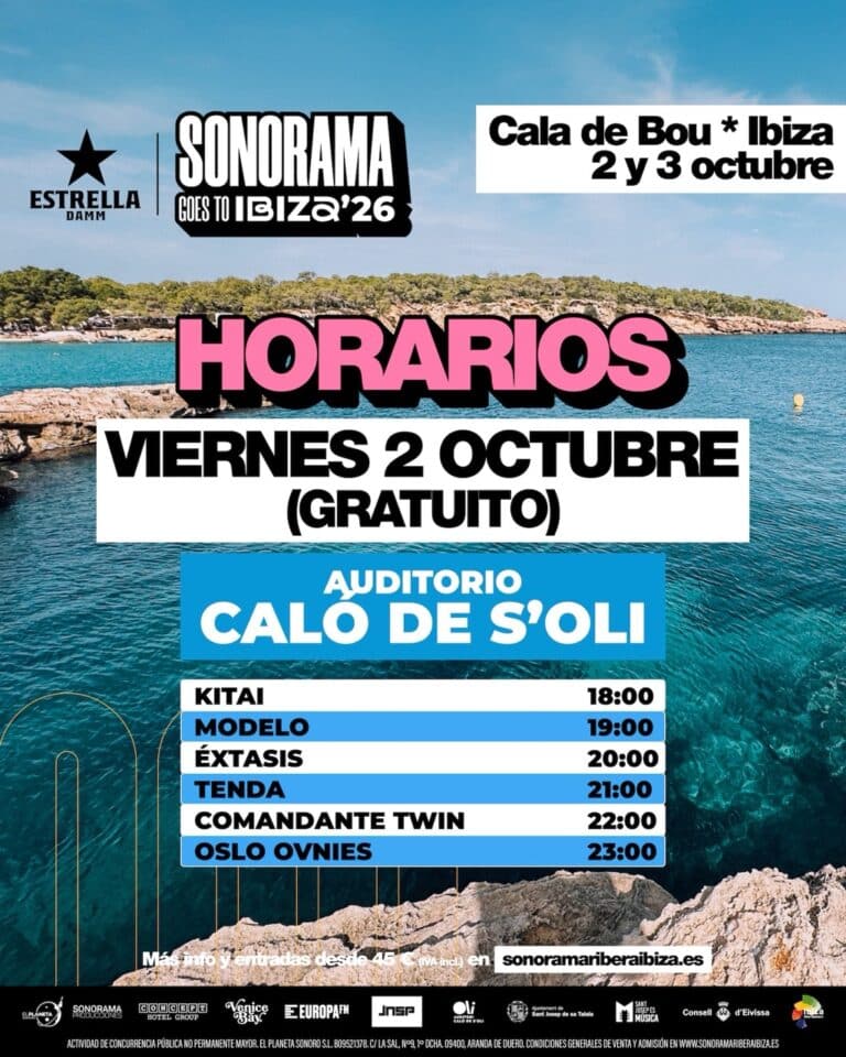 Anni B Sweet, Tu Otra Bonita, Statuas d Sal y mucho más en el Sonorama Ribera Ibiza