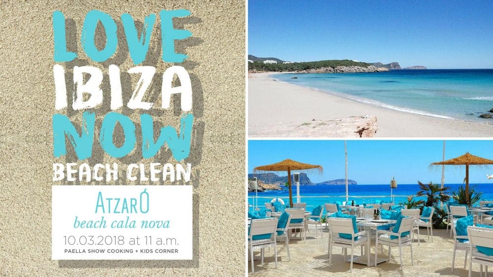 Cleaning the beach of Cala Nova with Love Ibiza Now and Atzaró Beach