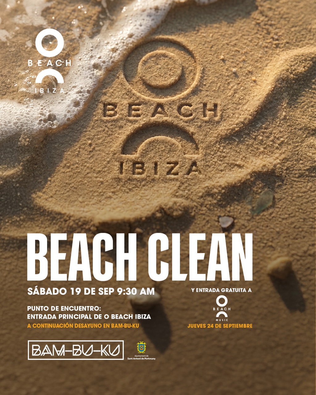 Última Limpieza de Playa con O Beach y Bam-Bu-Ku Ibiza