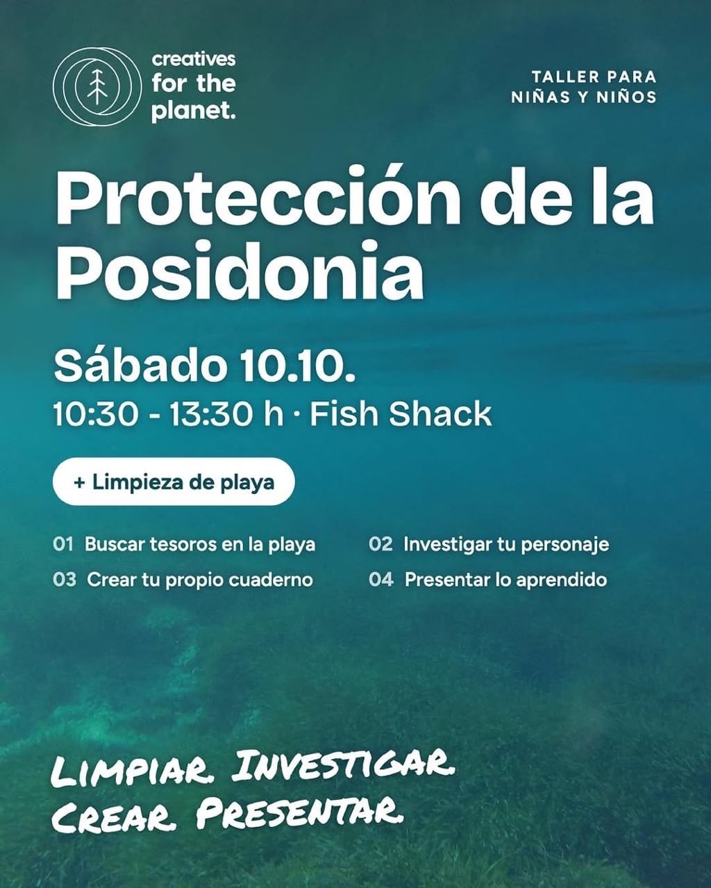 Limpieza de playa y taller creativo con Creatives for the Planet
