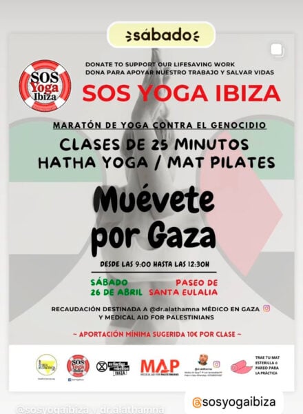 Maratón de yoga y pilates por Gaza