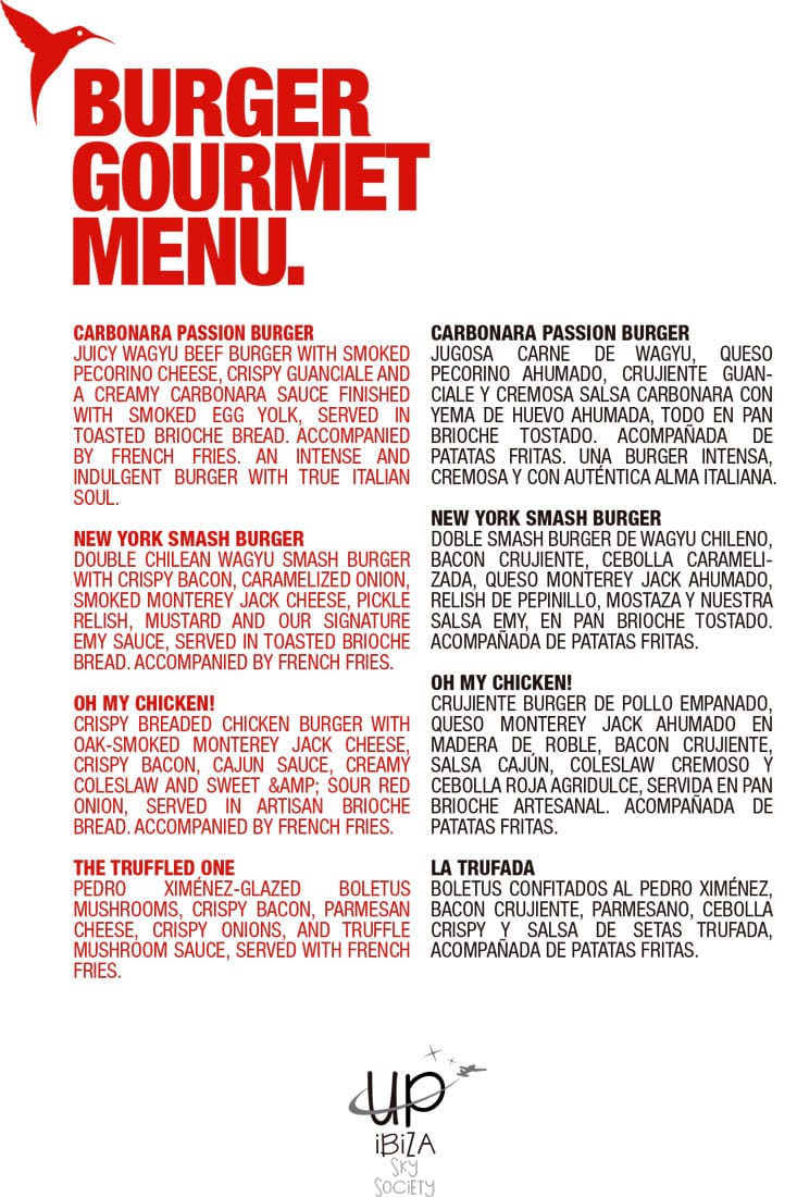 Último Burger Gourmet en Up Ibiza Sky Society
