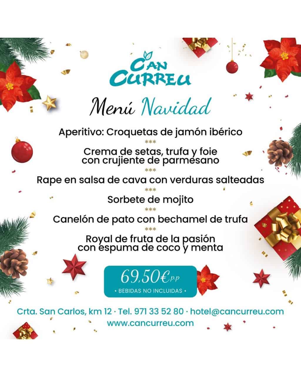 Menús de Nochebuena, Navidad y Nochevieja en Can Curreu