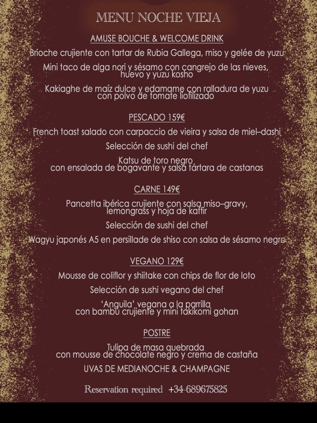 Menús de Navidad y Nochevieja en Nagai Ibiza