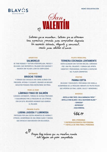 Romántica velada de San Valentín en Blavós Ibiza