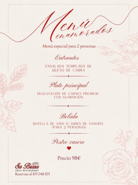 San Valentín en Sa Brasa Grill Restaurant
