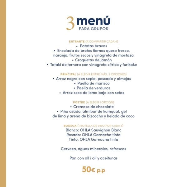 Menús para grupos, empresas y celebraciones en Blavós