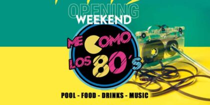 Molokay Ibiza kleidet sich in den 80er Jahren auf der Party ME COMO LOS 80 Fiestas