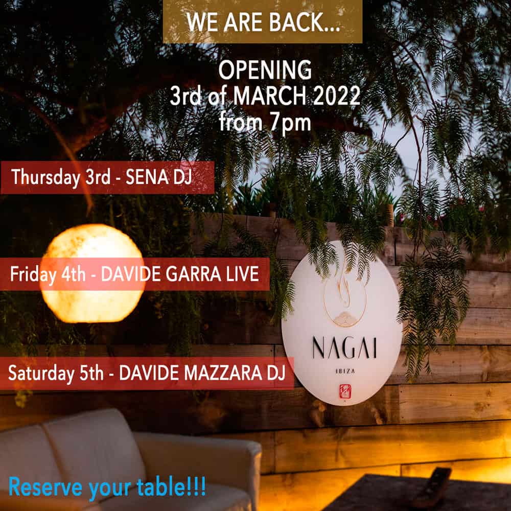 La stagione 2022 inizia a Nagai Ibiza! Cultura di Ibiza