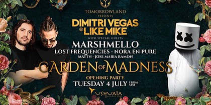 Eröffnung des Garden of Madness durch Dimitri Vegas & Like Mike in Ushuaïa Ibiza