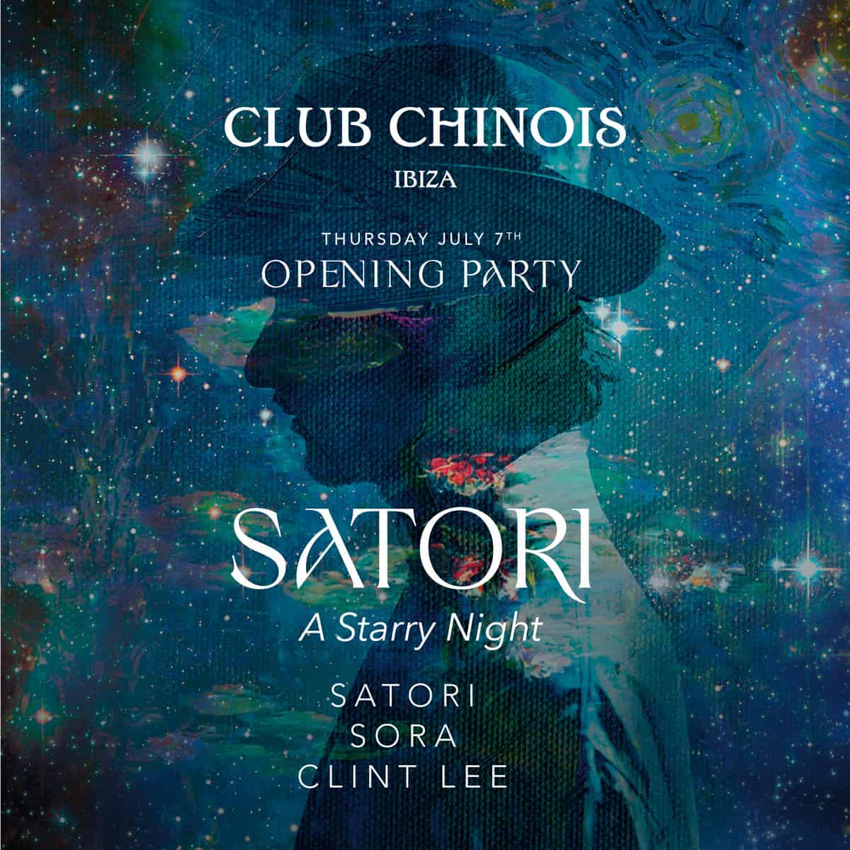 Apertura di Una notte stellata con Satori al Club Chinois Fiestas Ibiza