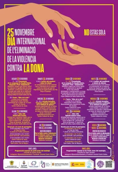 Actividades del 25-N, Día Internacional por la Eliminación de la Violencia contra la Mujer, en Santa Eulalia