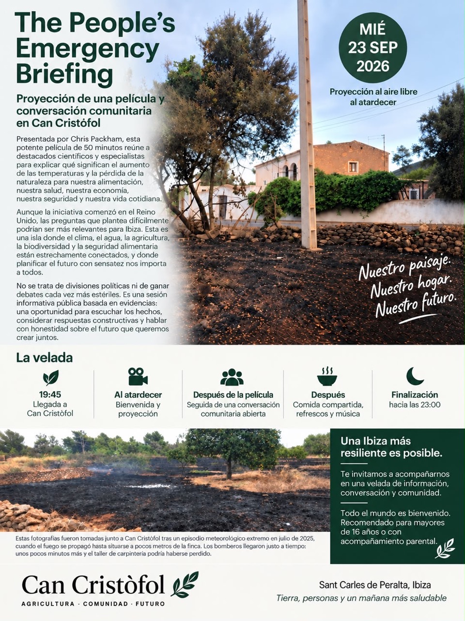 Proyección para reflexionar sobre la emergencia climática y sus soluciones