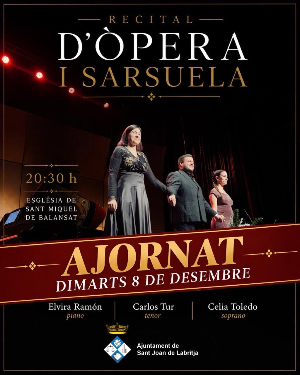 Aplazado el Recital de ópera y zarzuela en San Miguel