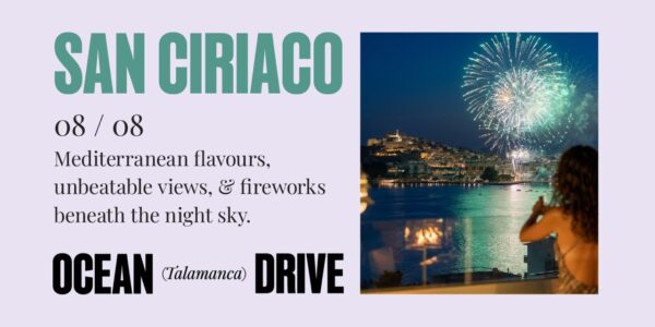 Cena de San Ciriaco y fuegos artificiales