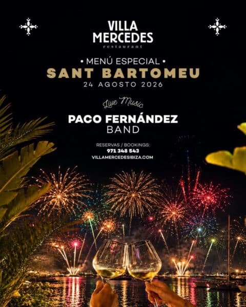 La magia de los fuegos de Sant Bartomeu en Villa Mercedes Ibiza