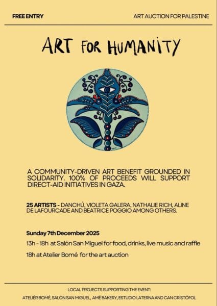 Art for Humanity, subasta de arte por Palestina en Atelier Bomé