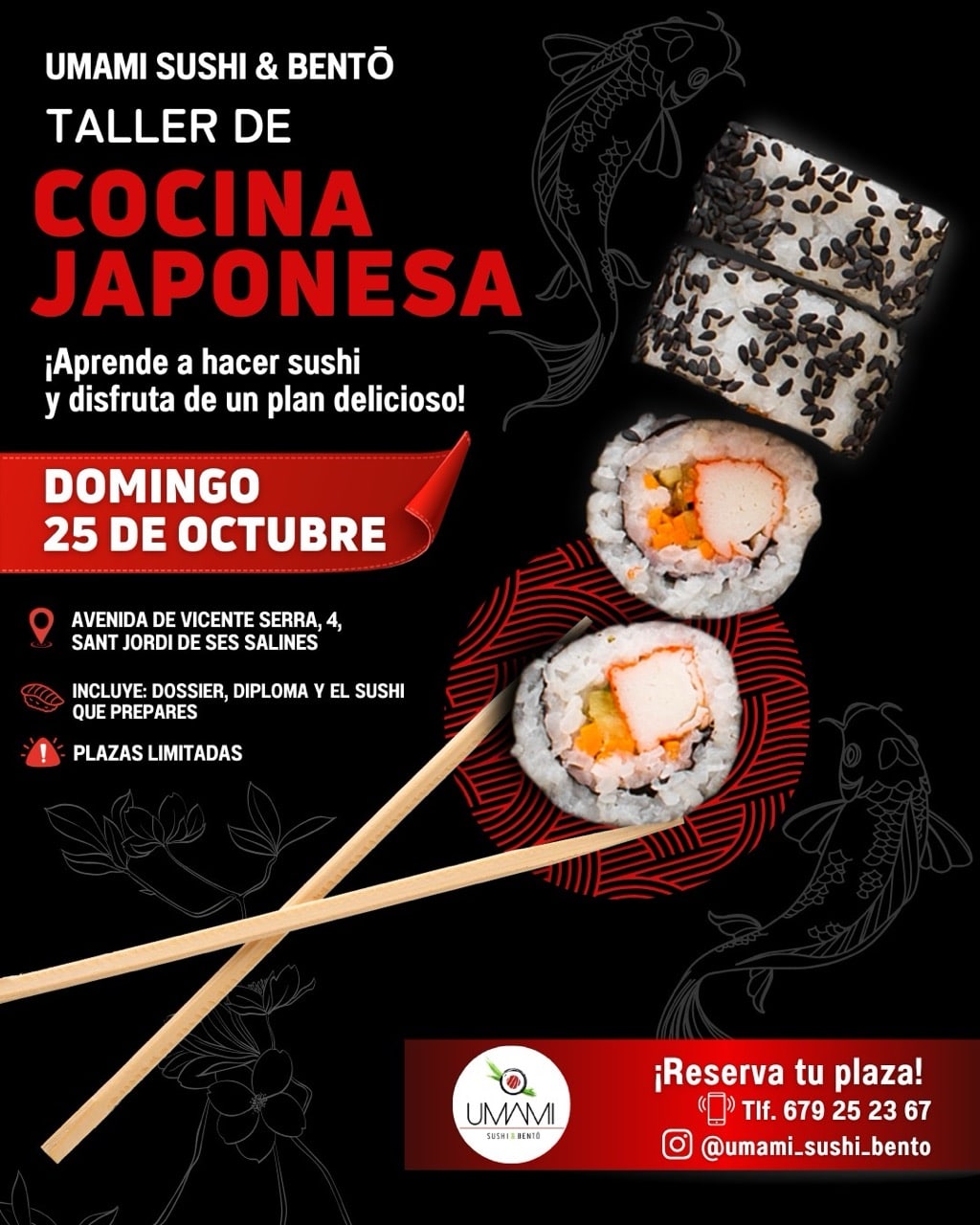Taller de cocina japonesa en Umami Sushi & Bentō