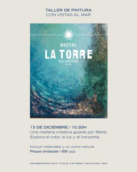 Taller de pintura con vistas al mar en Hostal La Torre
