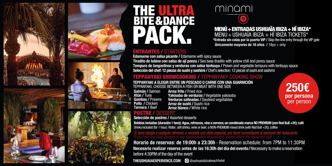 The Bite & Dance Pack: come y baila en Ushuaïa y Hï Ibiza