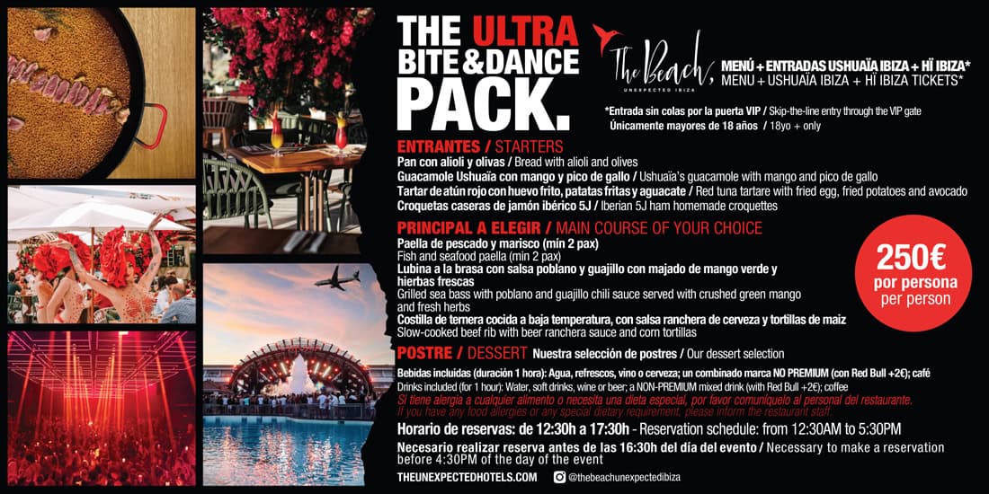 The Bite & Dance Pack: come y baila en Ushuaïa y Hï Ibiza